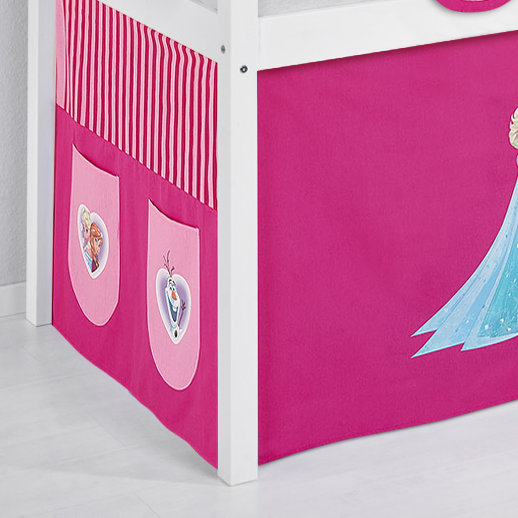 Disney's Frozen Mid Sleepers Themed Beds with Built-in Ladder Included, Single (3'), Pink