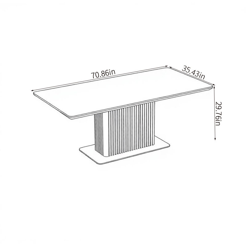 Table de salle à manger simple et élégante, 29.76"H x 70.86"L x 35.43"W