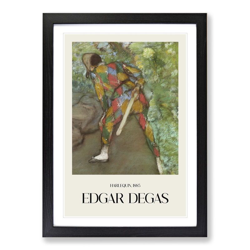 Harlequin by Edgar Degas - Single Picture Frame Print, Black Framed, 65cm H x 48cm W x 2cm D