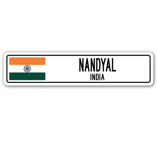 Panneau de signalisation en aluminium Nandyal, Inde, H 4 po x l 18 po x P 1 po