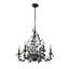 Lustre contemporain contemporain en forme de feuille de bronze foncé avec accents de cristal pour le salon de la salle à manger-1751636938
