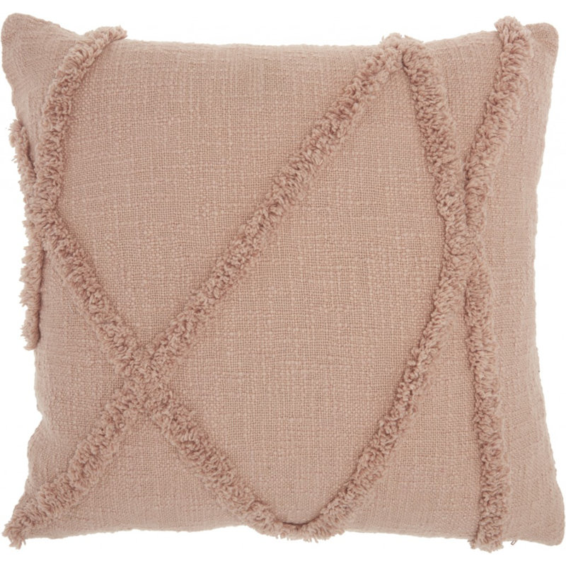 Schoonover Boho Chic Textured Lines Throw Pillow, Blush, 18" x 18"