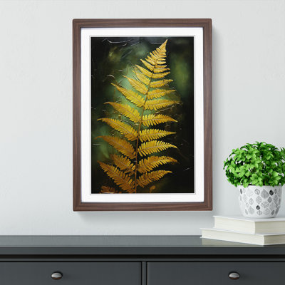 XYZ-FRM-V1223-699 Fern Leaf Gestural No.2 - Single Picture Frame Print on Wood