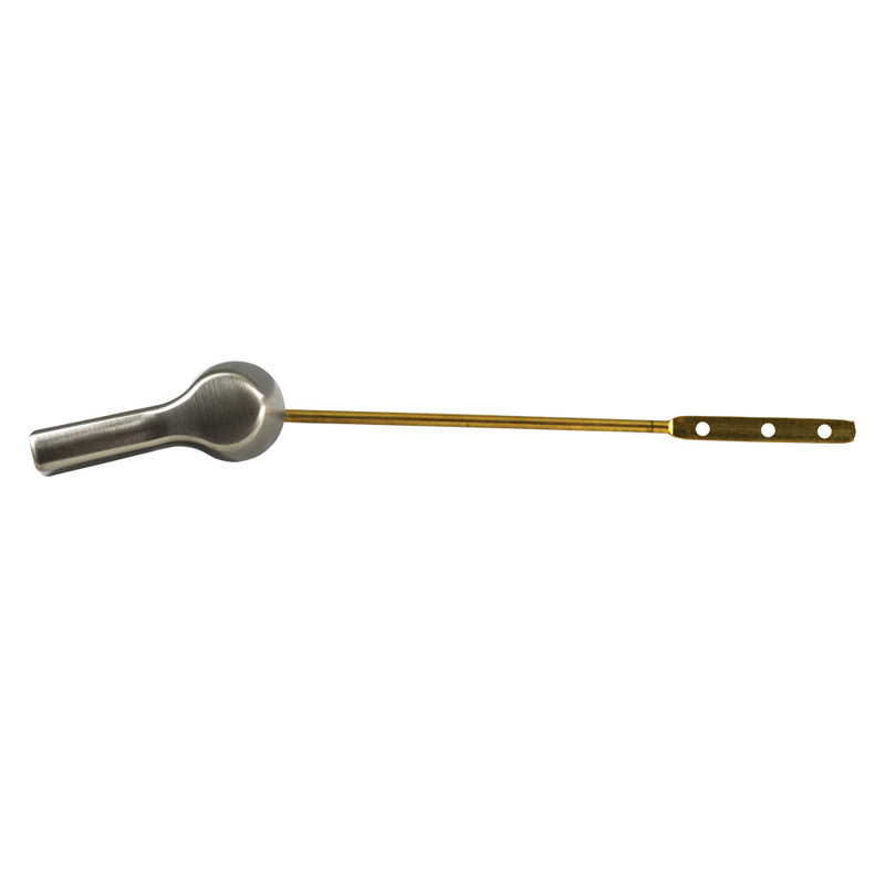 Decorative Heavy Duty Tank Trip Lever 8" Brass Arm with Metal Spud, Brushed Nickel
