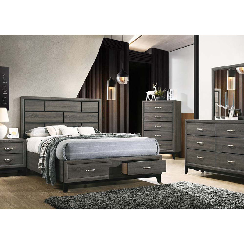 Jonovan Slat Storage Bed, King