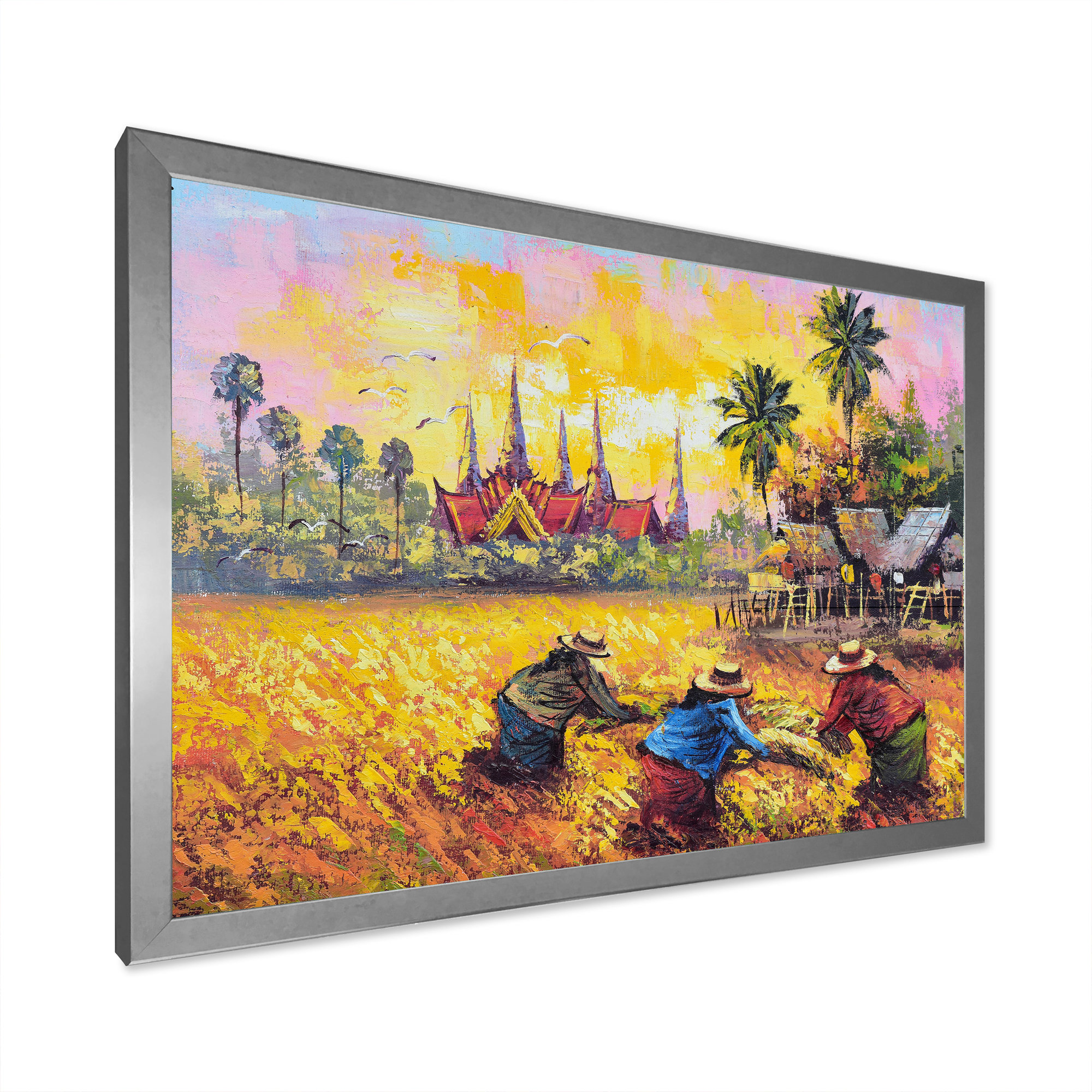 Winston Porter Retro Asian Rice Farm Landscape - on - Wayfair Canada