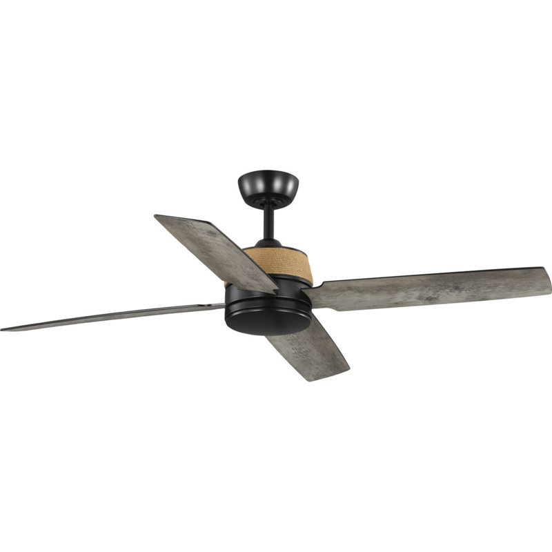 Shaffer II 56'' Ceiling Fan with LED Lights, Matte Black/Rustic Charcoal