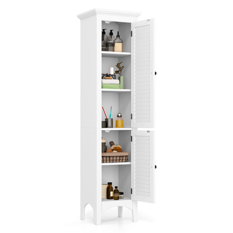 Nixin Freestanding Linen Cabinet, White