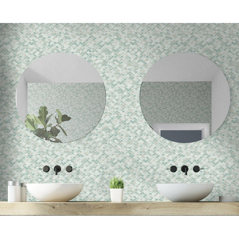 Papier peint Ivy Bronx Designs, Céruléen clair