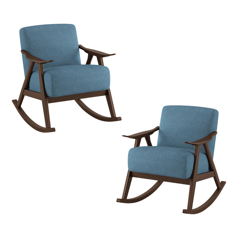 Chaise berçante Currelly, Bleu 100% polyester