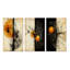 «Harmony Circular Abstract Orange White Black I», 3 pièces sur toile-1786884159-1786884132