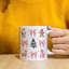 Coquette Bow Pink Christmas Mug, Christmas Tree Santa Gingerbread Reindeer Coffee Cup, Preppy Pink Xmas Holiday Ceramic Coffee Tea Mug 11 oz