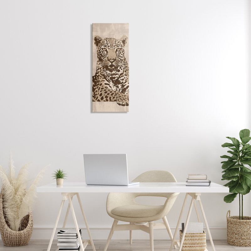 Art mural en toile «Mute Fierce Leopard» par Andrew Cooper, H 30 po x l 13 po