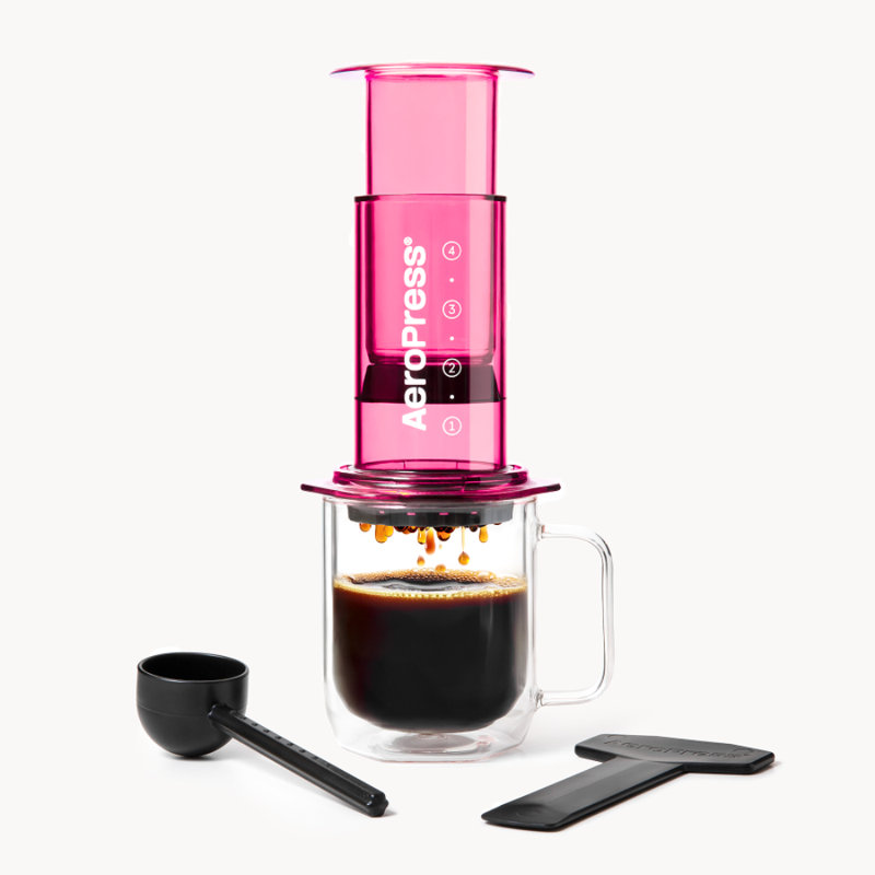 AeroPress Clear Coffee Press, Clear Pink
