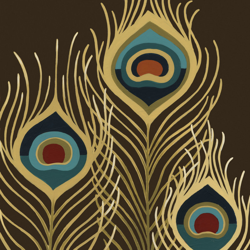 Peacock Trilogy I - Wrapped Canvas Print, 122cm H x 122cm W x 3.8cm D