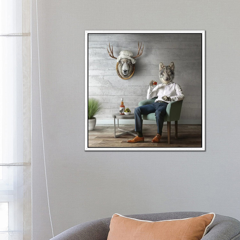Home Fairytale: Big Bad Wolf by Spielsinn Design - Gallery-Wrapped Canvas Giclée on Canvas, 66.04 cm H x 66.04 cm W
