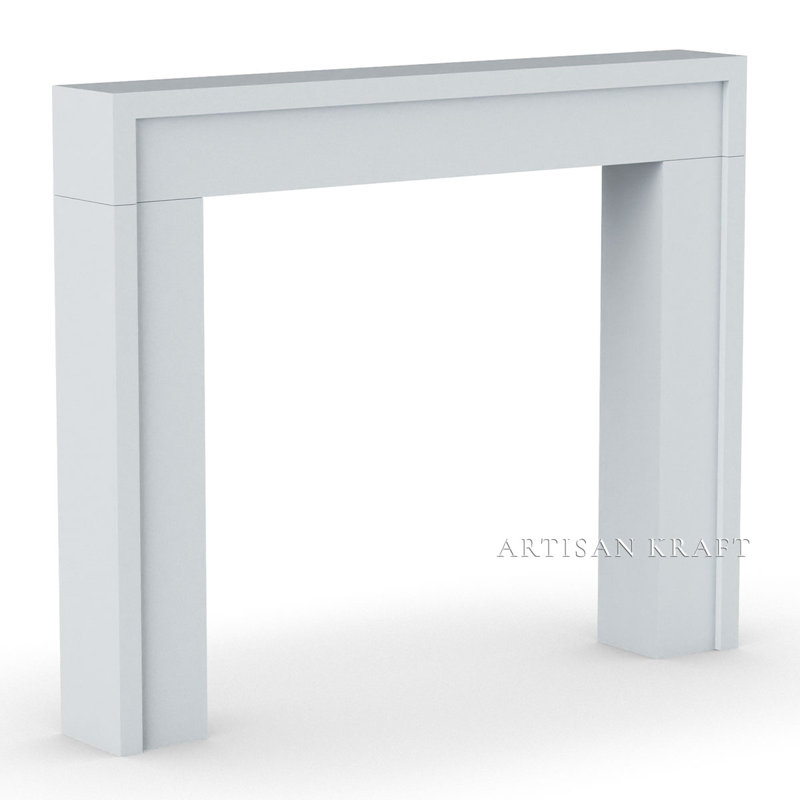 Encadrement de foyer en pierre de fonte avec foyer Bullnose Flatiron, H 49,5 po x l 62 po x P 7 po, Gris