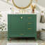 Rangement de salle de bain moderne, 36 po, structure en pin massif, 3 tiroirs, lavabo en céramique, armoire polyvalente, pin, porte à fermeture en douceur-753430870