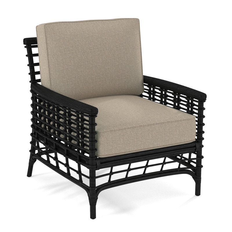 Luca Upholstered Armchair, Eggshell Crypton Performance; 0884-93, Black