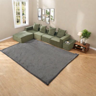 Canapés modulaires peu encombrants, tissu velours côtelé, vert moderne, petits espaces