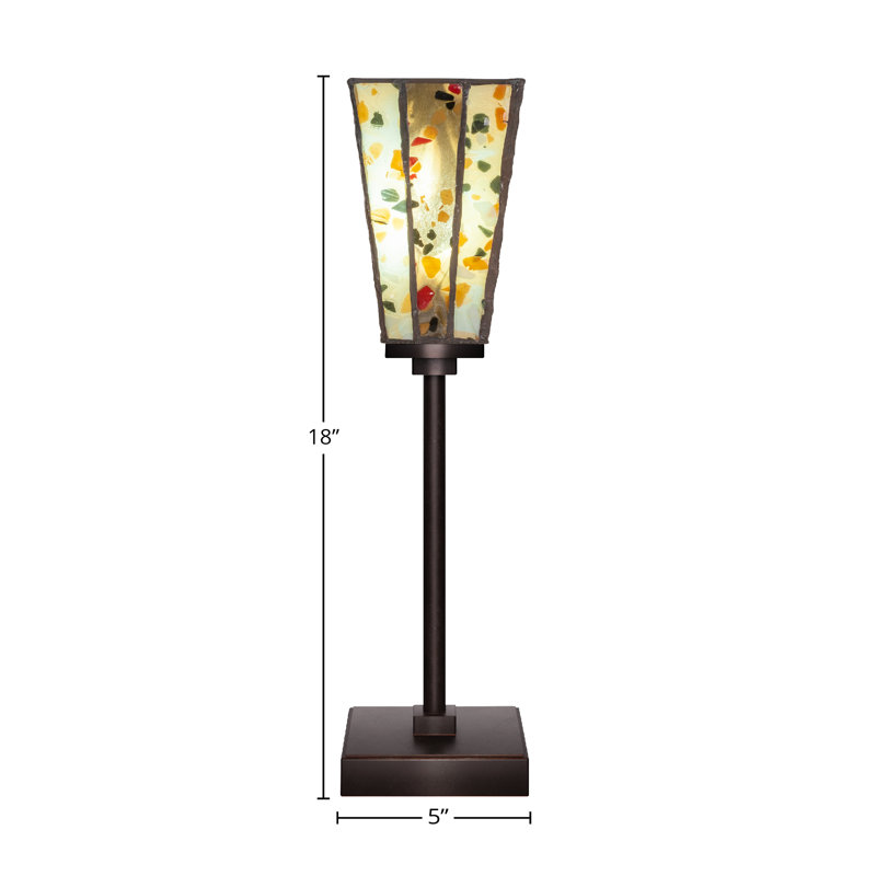 Lampe décorative avec verre carré 5 po Lannah, Granit foncé
