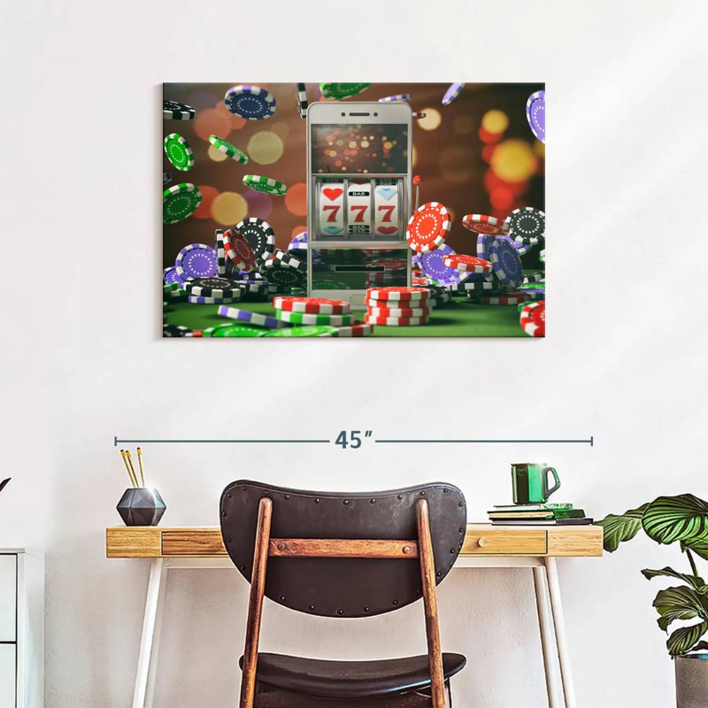 Virtual Slot Machine, 24" H x 36" W