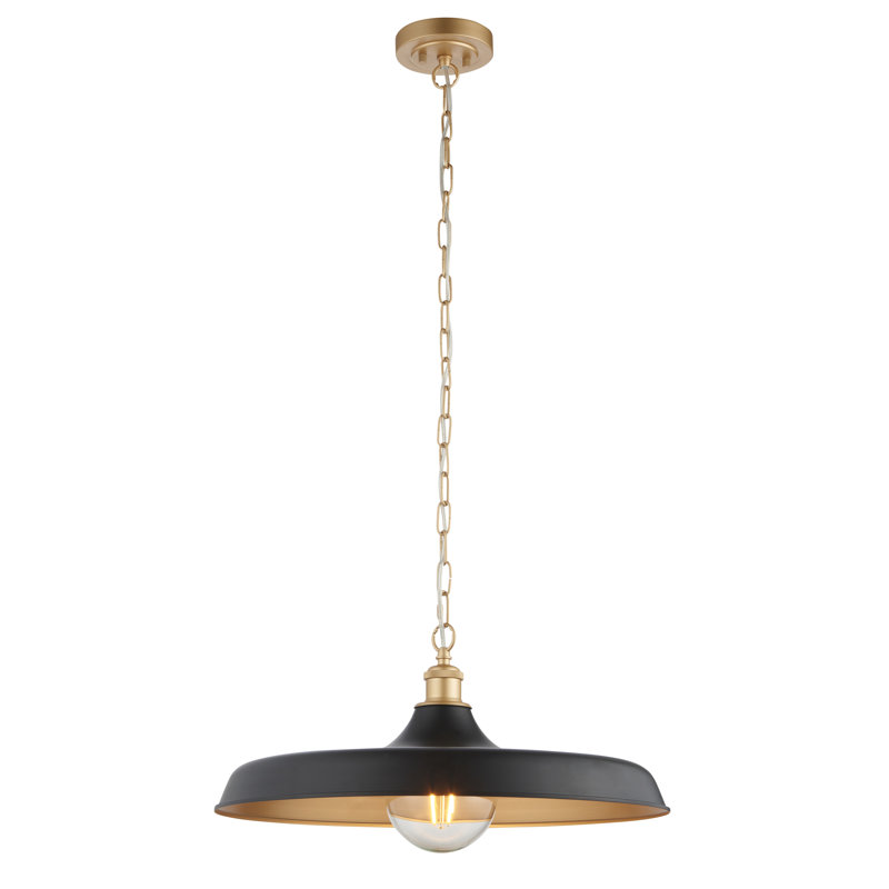 Colbert 1 - Light Dome Pendant, Matt Black/Satin Gold