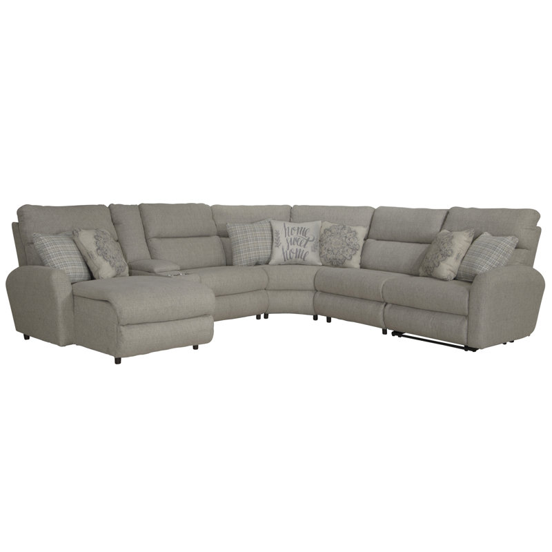 Mcpherson 6 - Piece Power Reclining Sectional with Lay-Back Chaise and 1 Lay-Flat Reclining Seat, Right Hand Facing