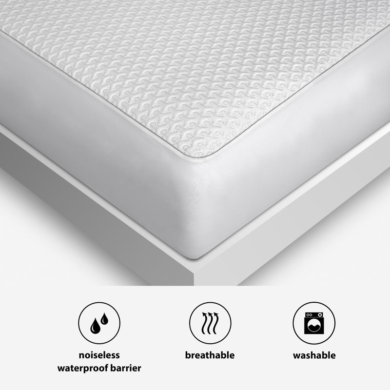 Full Size White Cooling Waterproof Mattress Protector