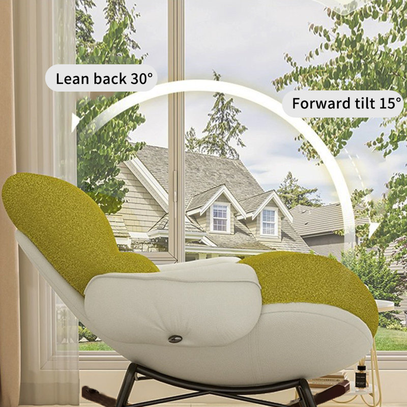 Chaise berçante ergonomique, Vert, Blanc