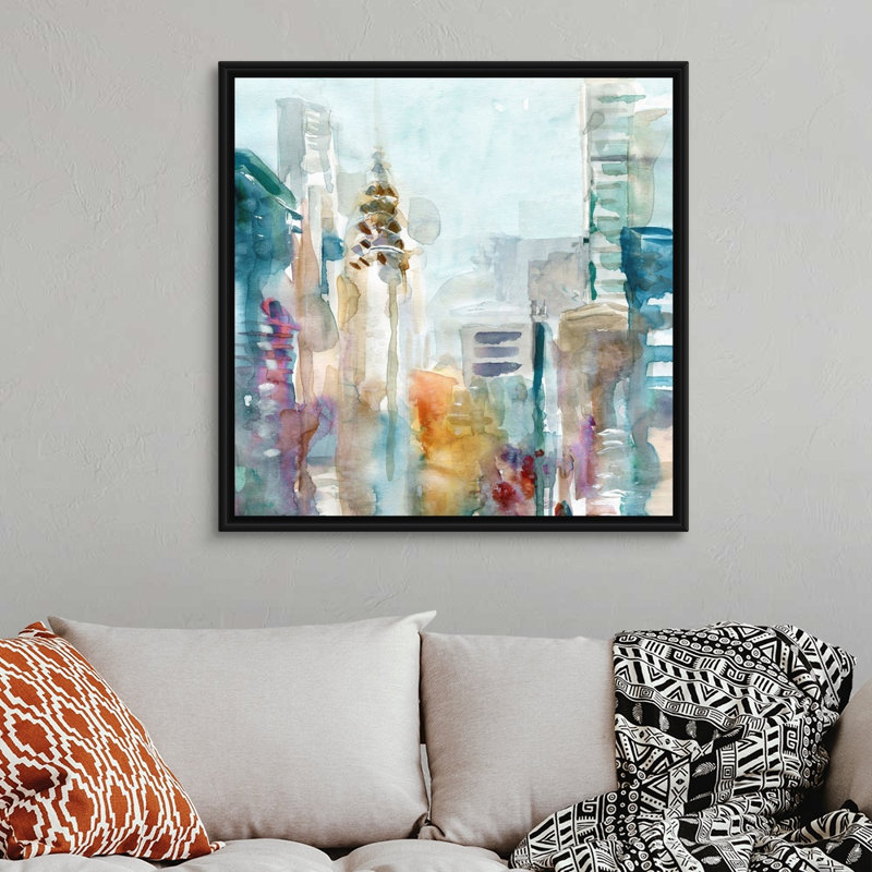 Spectrum NYC - Peinture sur toile, Cadre flottant noir, H 37,7 po x l 37,7 po x P 1,75 po