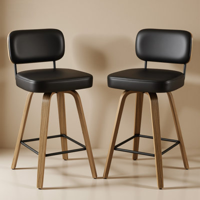 Logreira Swivel Upholstered Counter & Bar Height Stool