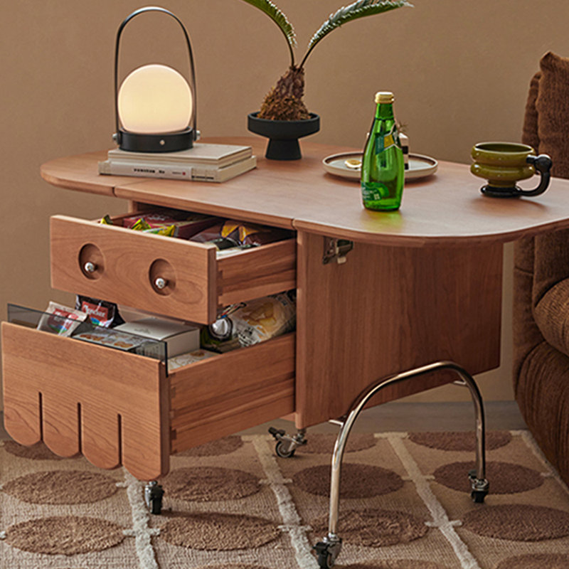Table basse pliable mobile en bois massif