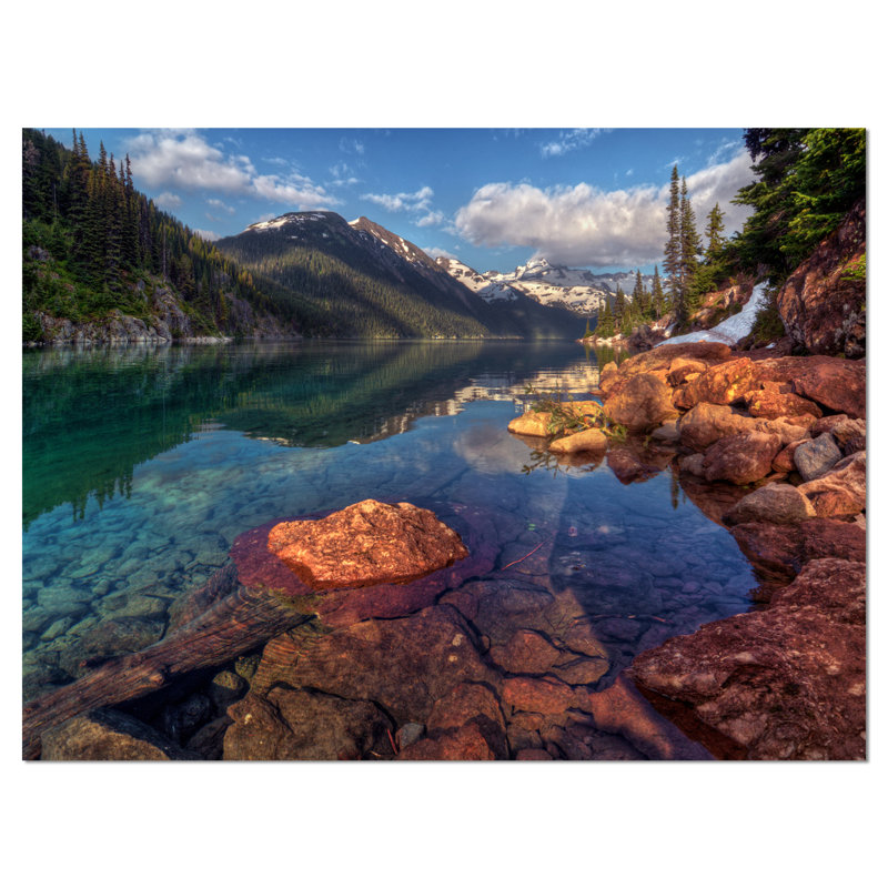Clear Lake with Distant Mountains - Reproduction de photo sur toile tendue, H 8 po x l 12 po