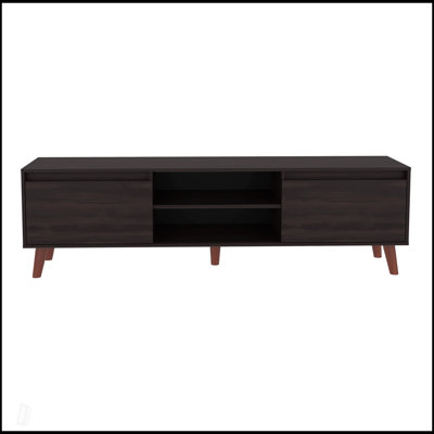Polaris TV Stand With Open Shelves And Two Storage Compartments, Perfect For Organized Media And Entertainment In Living Rooms Or Bedrooms