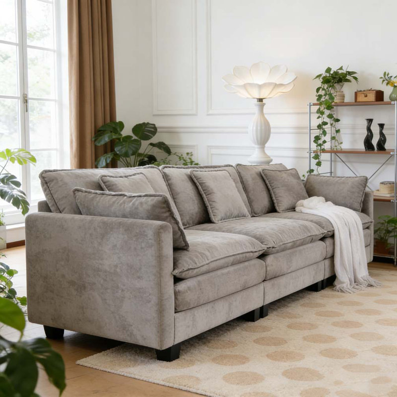 Canapé Cloud 3 places, Gris, 3, H 33,1 po x l 113,8 po x P 35 po