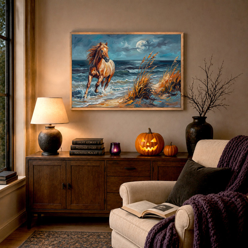Art mural sur toile d'Halloween, H 24 po x l 36 po