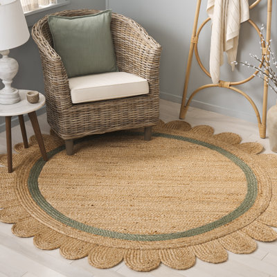 Tapis géométrique en jute tissé à la main Inaki