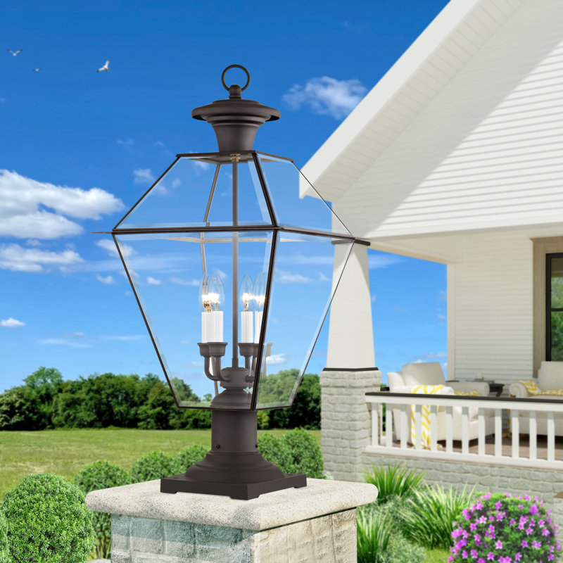 Boto Outdoor Hanging Lantern, 18.5" H x 12" W x 12" D, Bronze