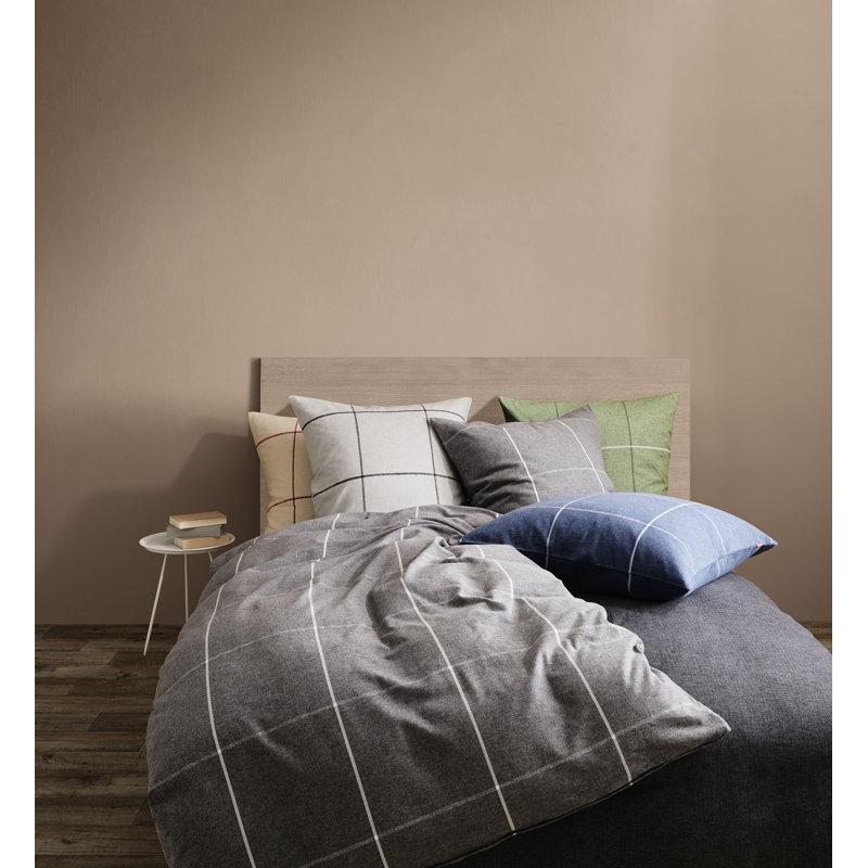 100% Cotton Duvet Cover Set, Grey, 155 x 200cm