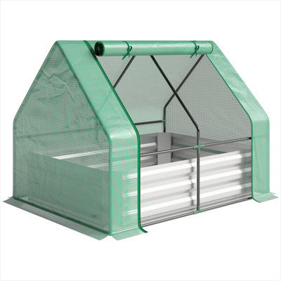 Metal Frame Plant Stands in Silver, 3 in, with Practical Control for Outdoor Space, Pe and Galvanized Steel