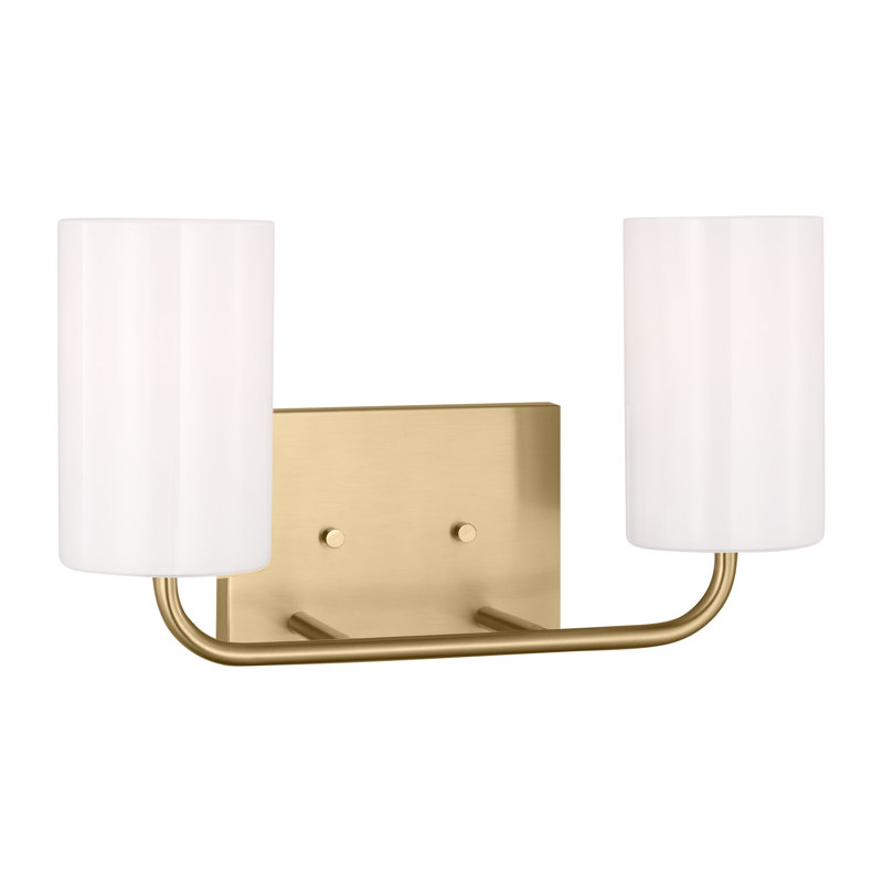 Éclairage pour meuble-lavabo à 2 lumières Vincente, Bronze satiné, Non