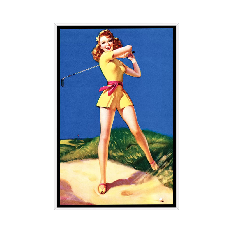 Plenty On The Ball Pin-Up - Print on Canvas, White Framed, 152.5 cm H x 101.5 cm W