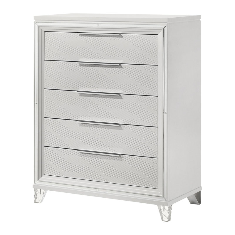 Commode 5 tiroirs pour chambre blanche