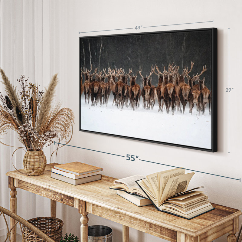 Deer Escape Canvas Print, 29" H x 43" W