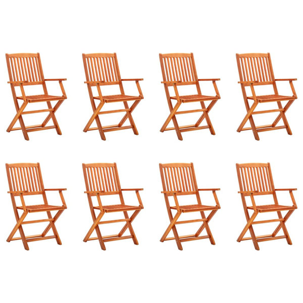 Loon Peak® Folding Patio Chairs Solid Eucalyptus Wood | Wayfair