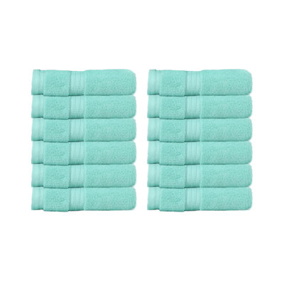 Essuie-mains 100% coton Elegance Essentials 550GSM Zero Twist (ensemble de 12) - 13 po x 13 po