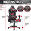Fauteuil de direction avec similicuir, pivotant, soutien lombaire, hauteur réglable, appui-tête, roulettes