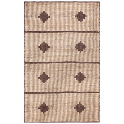 Kobey Natural Fiber Flat Weave Jute Pile Southwestern Rug