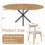 Table de salle à manger extensible ronde pour 2 à 6 personnes, table extensible de 43 à 58 po avec base en acier au carbone et 4 chaises en bois massif, mobilier de salle à manger moderne peu encombrant-1693745201-1693745203